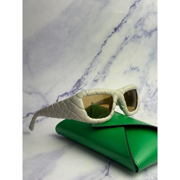 SALE! NEW Bottega Veneta BV1303S Ivory Braided Sunglasses $615